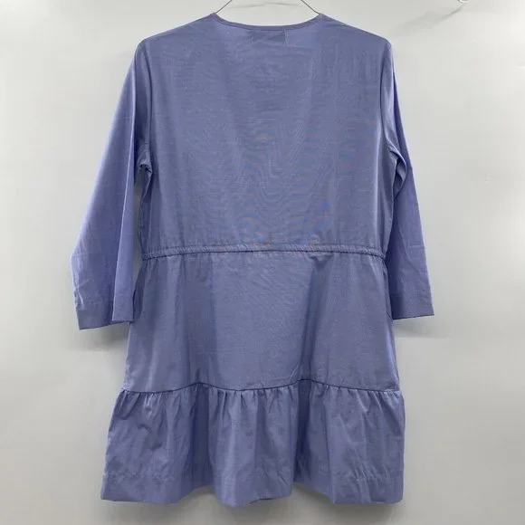Pomander Place Tuckernuck Women's Chambray Lucy Dress Blue Tier Tie Waist Mini M - Picture 11 of 12